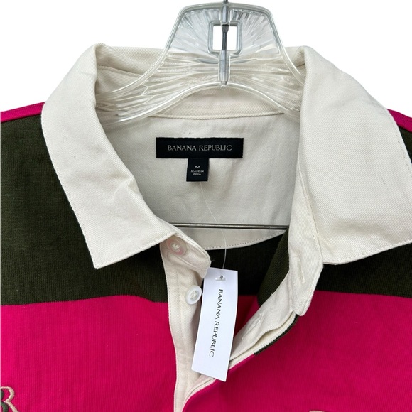 NWT Banana Republic Striped LOGO RUGBY SHIRT - Size Medium - 100% Cotton - Picture 6 of 10